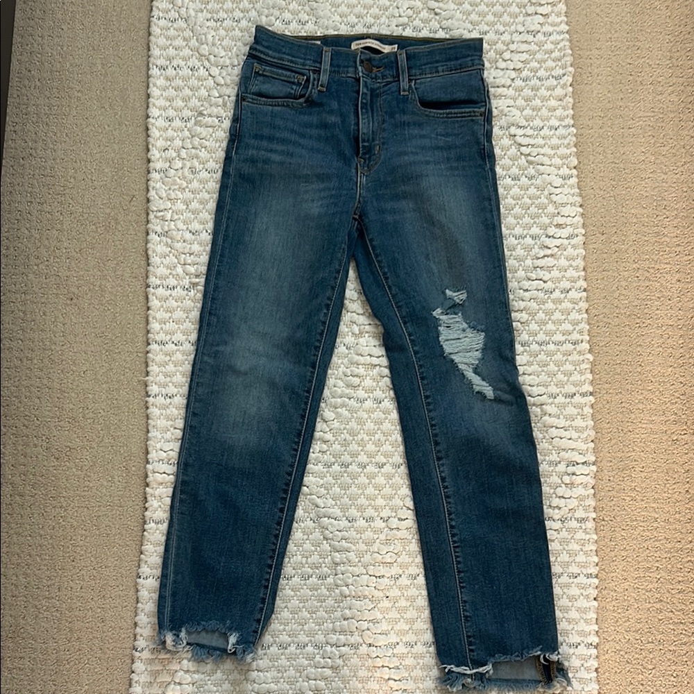 Classic Blue Distressed Women's Jeans